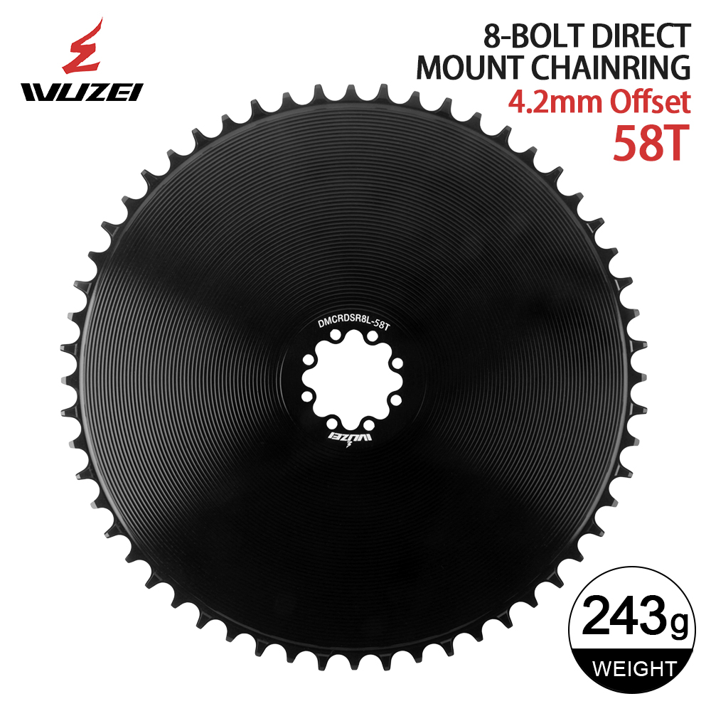 WUZEI-plato cerrado de 8 pernos, 4,2mm, 40-58T, para SRAM FORCE AXS, manivela de 12V, piñón de montaje directo ancho y estrecho, 8/9/10/11/12S: Negro