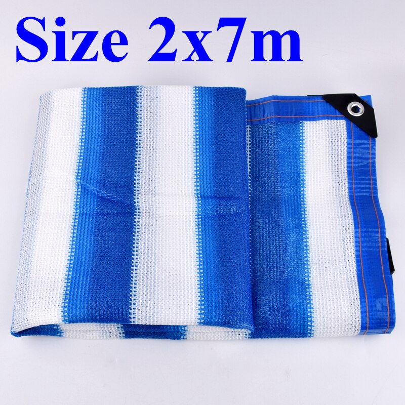 Blue-White Anti-UV Sunshade Net Privacy Safety Net Shading Net Outdoor Swimming Pool Awning Pet House Sun Shade Rate 95~90%: 2x7m