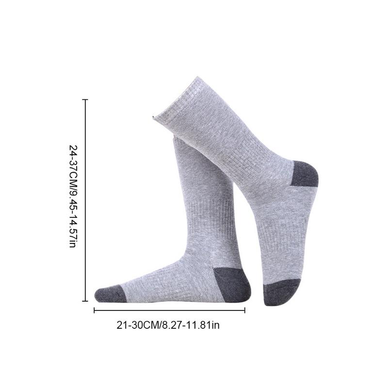 Oplaadbare Katoen Verwarmde Sokken Elektrische Opwarming Kousen Outdoor Benodigdheden Winter Foot Warmer Mannen Vrouwen Sport Verwarming Sokken: Gray