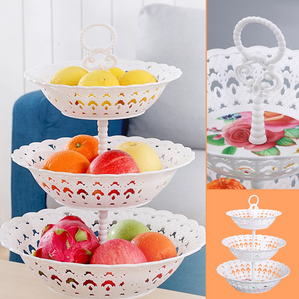 Nordic Style Three-Tier Dessert Rack Fruit Plate Cake Plates Afternoon Tea Snack Shelf Kitchen Table Decoration Fast