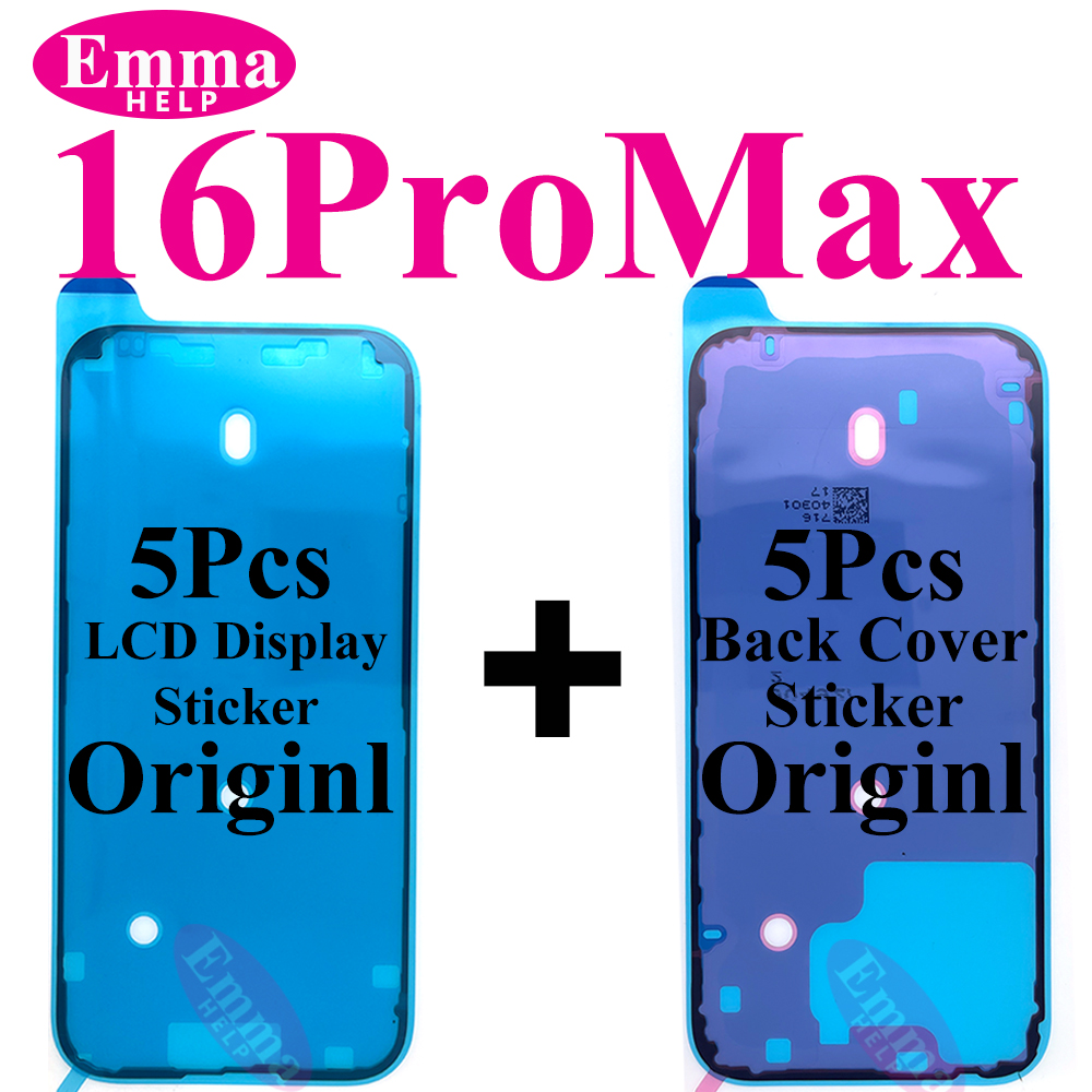 10pcs Back Cover Sticker for iPhone 14 15 Pro Max 16 Plus Back Frame Waterproof Seal Bezel Display Adhesive LCD Screen Frame: ROSE RED