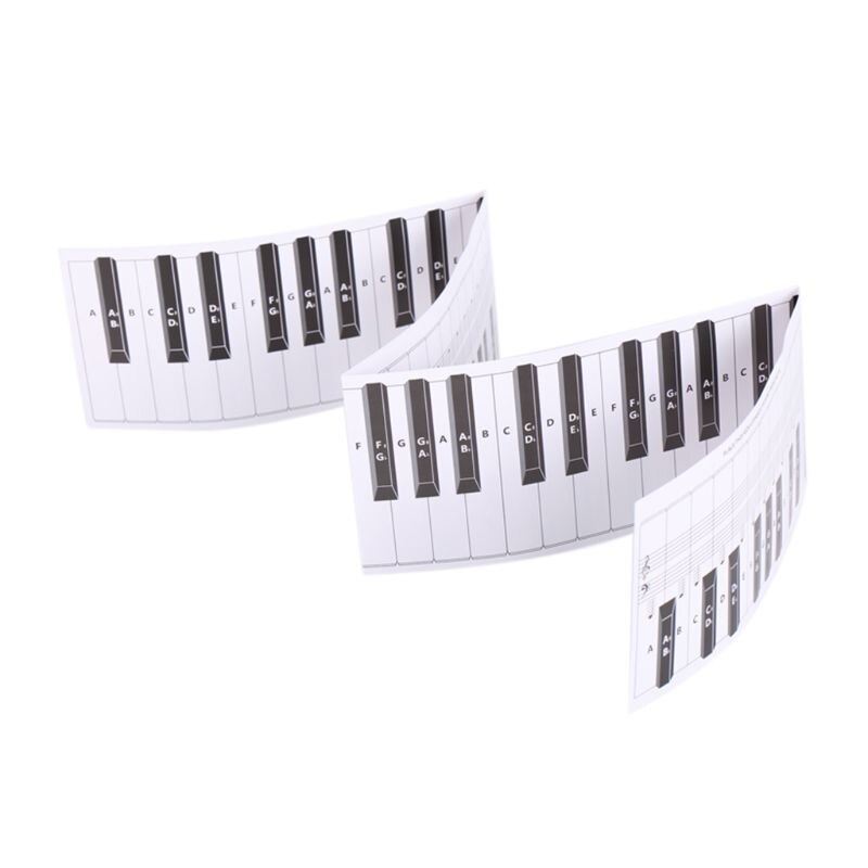 88 Keys Piano Keyboard Fingering Practice Chart Sheet Learning Accessories