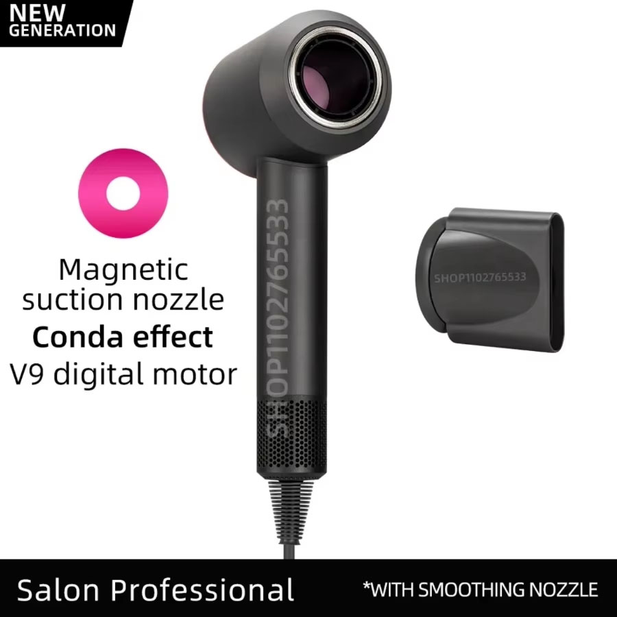 Secador de pelo iónico eléctrico 5 en 1, secador de pelo sin aspas de alta velocidad, secador de pelo de iones negativos de 1,8 M, secador de pelo súper sin hojas: Multicolor