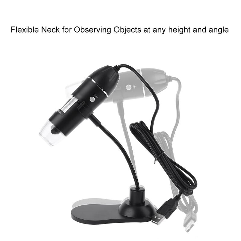 USB Digital Microscope 8 LED 1000X Electronic Endoscope Zoom Camera Magnifier Protable with Stand Holder for Windows Mac
