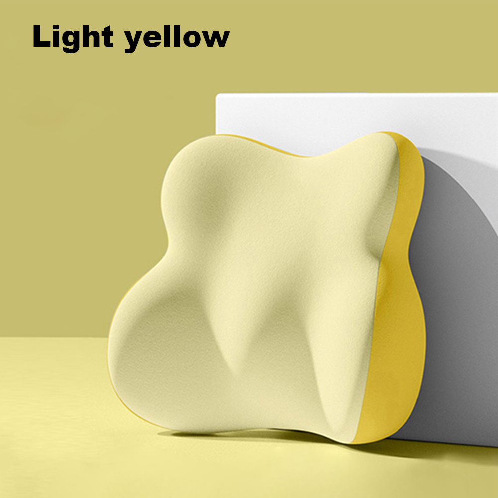 Morbido cuscino di supporto lombare per sedile di guida Cuscino lombare in memory foam Cuscino di supporto lombare per alleviare il dolore alla schiena per seggiolino auto: YELLOW