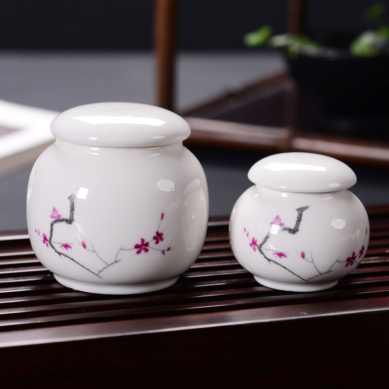 Caja de almacenamiento portátil, recipiente de té sellado de cerámica para viaje, Mini tetera de Kung Fu, de porcelana, tarro de cerámica