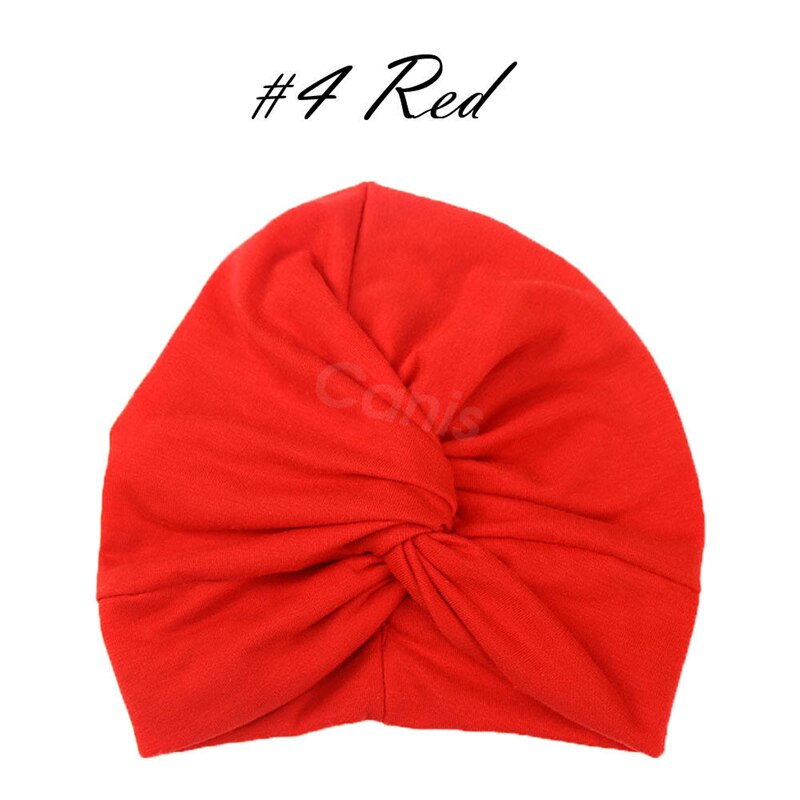 Peuter Kids Baby Tulband Head Wrap Hoed Kinderen Meisjes Katoen Blends Hoed Mooie Zachte Leuke: Rood
