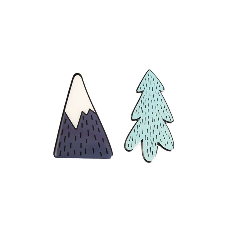 Epoxy Creatieve Magnetische Sticker Decoratieve Kinderen Leuke Koelkast Magneet Set: Mountain Pine tree