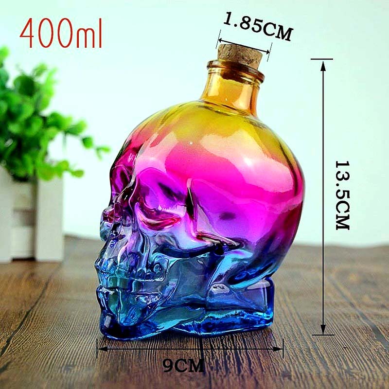 Whiskey Skull Vodka Bottles Skull Head Bottle Gothic Wine Vodka Decanter 180ML 400ML 750ML Three Sizes Crystal