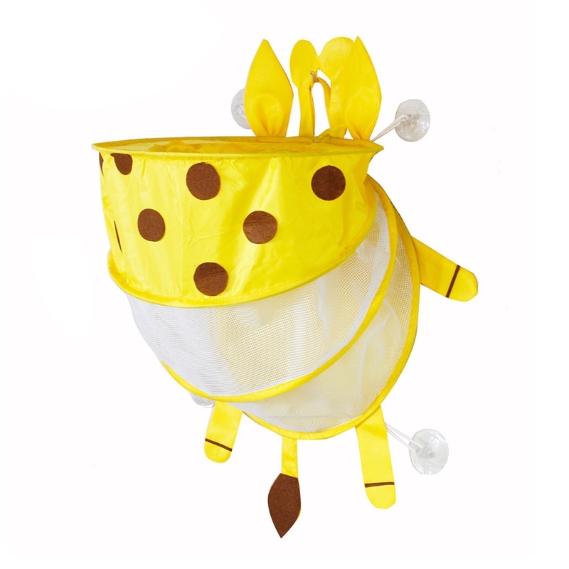 Baby Bad Speelgoed Opslag Organiser Met Adhesive Haken Voor Opknoping Opvouwbare Krab Tassen Hoge Grade Plastic Gemaakt Pasen: YELLOW