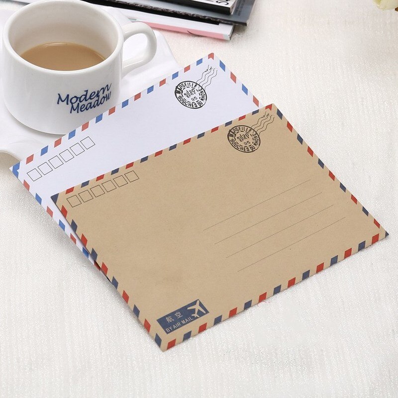 10 pièces/lot Vintage Paris grande enveloppe carte postale lettre papeterie papier poste aérienne rétro école bureau Kraft enveloppes