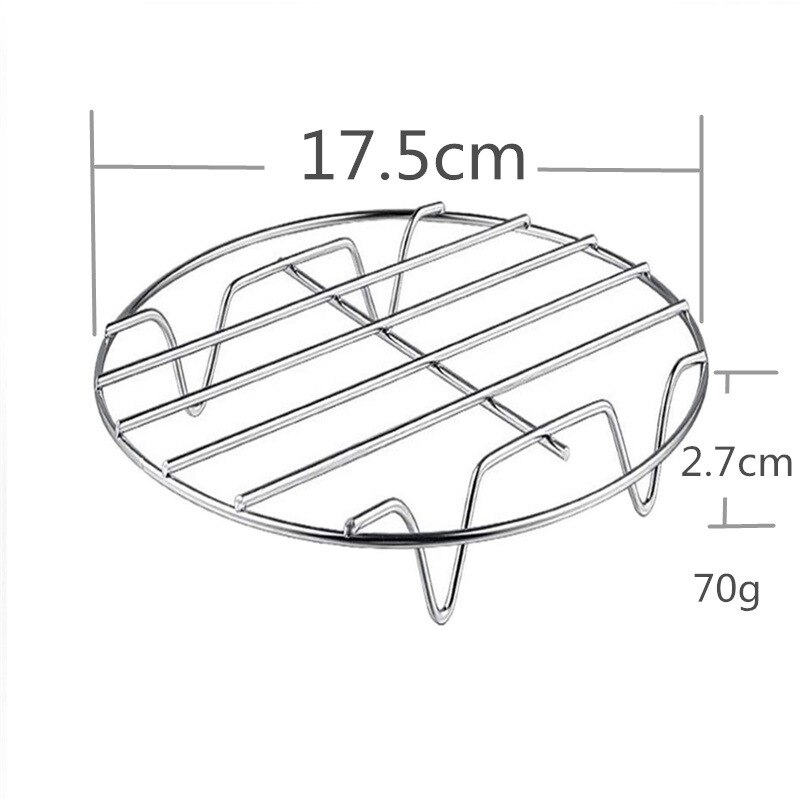 Air Fryer Accessories High Stainless Steel Cooking Steamer Steamer Steamer Steamer Rice Rack Plate Kitchen Tools: 70g