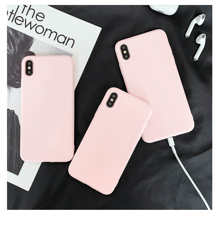 Funda de teléfono rosa claro para iphone X XS Max XR X 8 7 6S 6 Plus SE 11 12 13 Pro Max 12 mini fundas traseras suaves de silicona