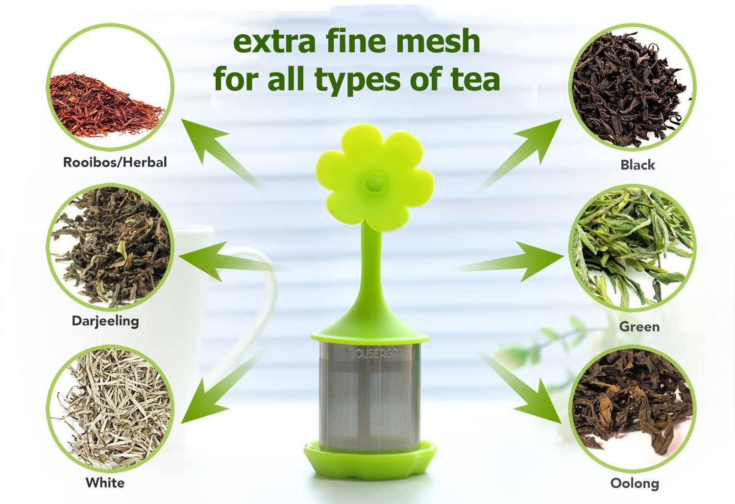 Thee Zetgroep Theezeefje Extra Fine Mesh Thee-ei Met Lekbak 304 Rvs Fine Mesh Thee Cup Siliconen deksel Thee Ballen