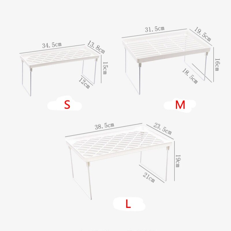 Table Desktop Storage Holder Organizer Foldable Office Stationery Racks Shelf Home Bathroom Kitchen Display Stand: L