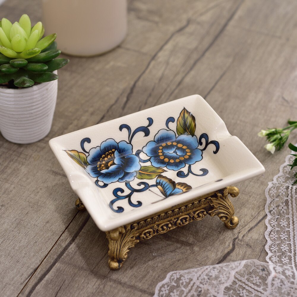 Estilo clássico europeu de cerâmica pastel pequena caixa sabão prato do banheiro hotel personalidade criativa moda sabão prato 4043