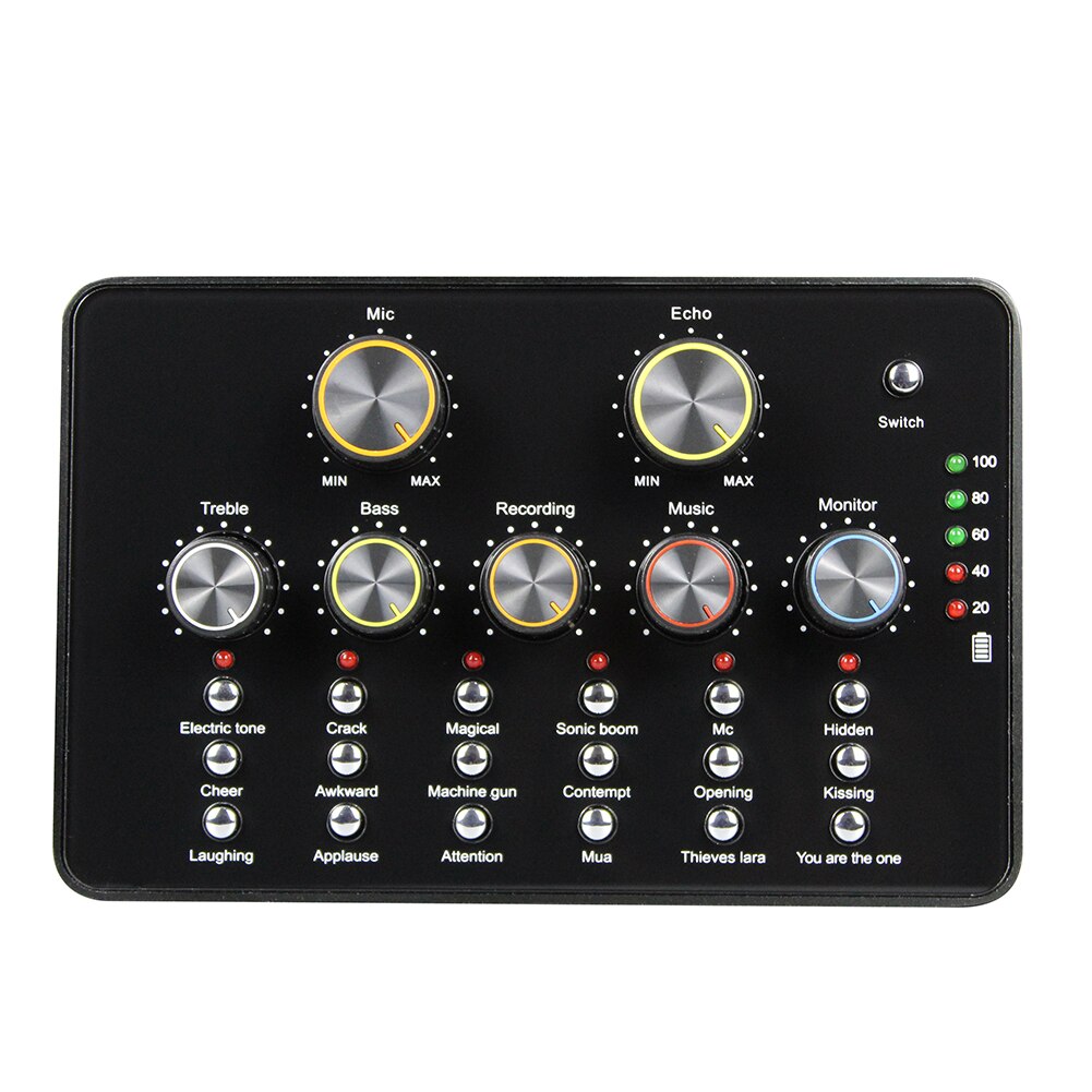 Universal Voice Verandering Audio Mixer Adapter Kaart Met Een Verscheidenheid Aan Interessante Geluidseffecten, gebruikt Voor Mobiele Ktv Live Geluidskaart