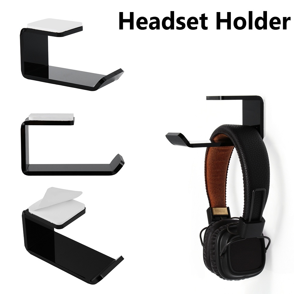 Sticker Acryl Headset Houder Wandmontage Hoofdtelefoon Bracket Hanger Onder Bureau Haak Oortelefoon Display Stand Organisatie Supply