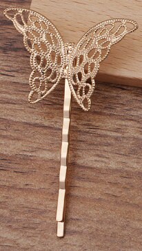 10Pcs 27X40Mm Koper Bloem Spacer Haar Sieraden Lijn Type Haarspeldjes Haarspelden Hairclips Side Clip Retro Haar dragen Accessoires: KC gold