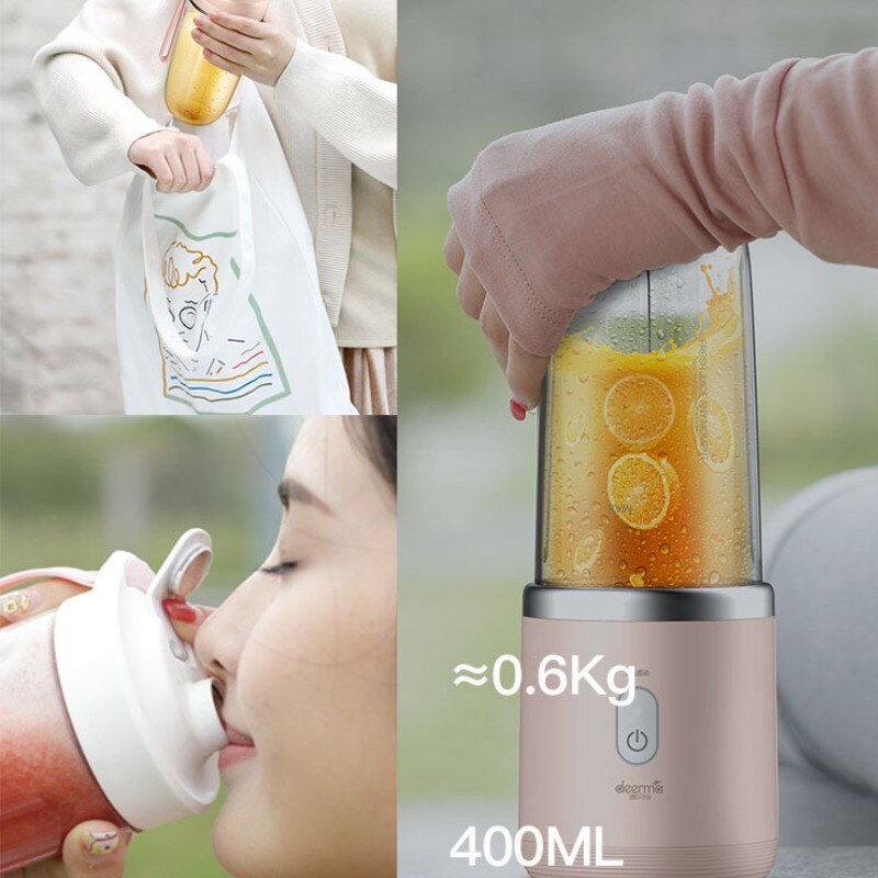 Original Deerma 400ml Portable Electric Juicer Lemon Orange Fruit Squeezer Wireless Blender For Travel