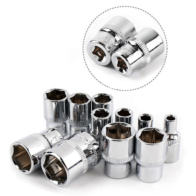 1 ud. De 4MM, 5MM, 6MM, 7MM, 8MM, 9MM, 10MM, 11MM, 12MM, 13MM, 14MM, 1/4 pulgadas, llave de tubo, manga de cabeza, herramientas de doble extremo