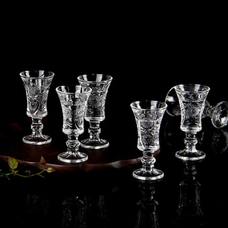 Glas Geest Cup Goblet Crystal Moutai Cup KTV Cup Bar Transparant Glas Cup met Gegraveerde Bloem Drinken Tool Drinkware