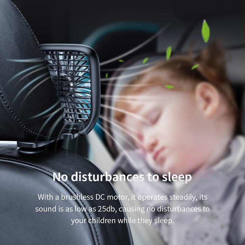 Baseus, ventilador de coche, ventilador silencioso plegable para aire acondicionado del asiento trasero del coche, Mini ventilador USB ajustable de 3 velocidades, ventilador de escritorio, refrigeración automática