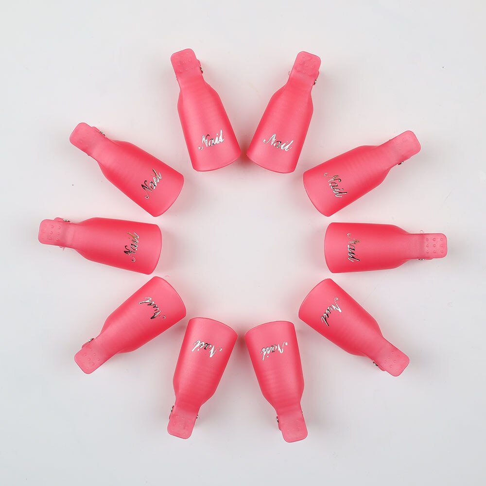 Nagellak Remover Clips Nail Art Soak Off Uv Gel Polish Remover Wrap Tool Cleaner Superieure Clip Caps: Rose red