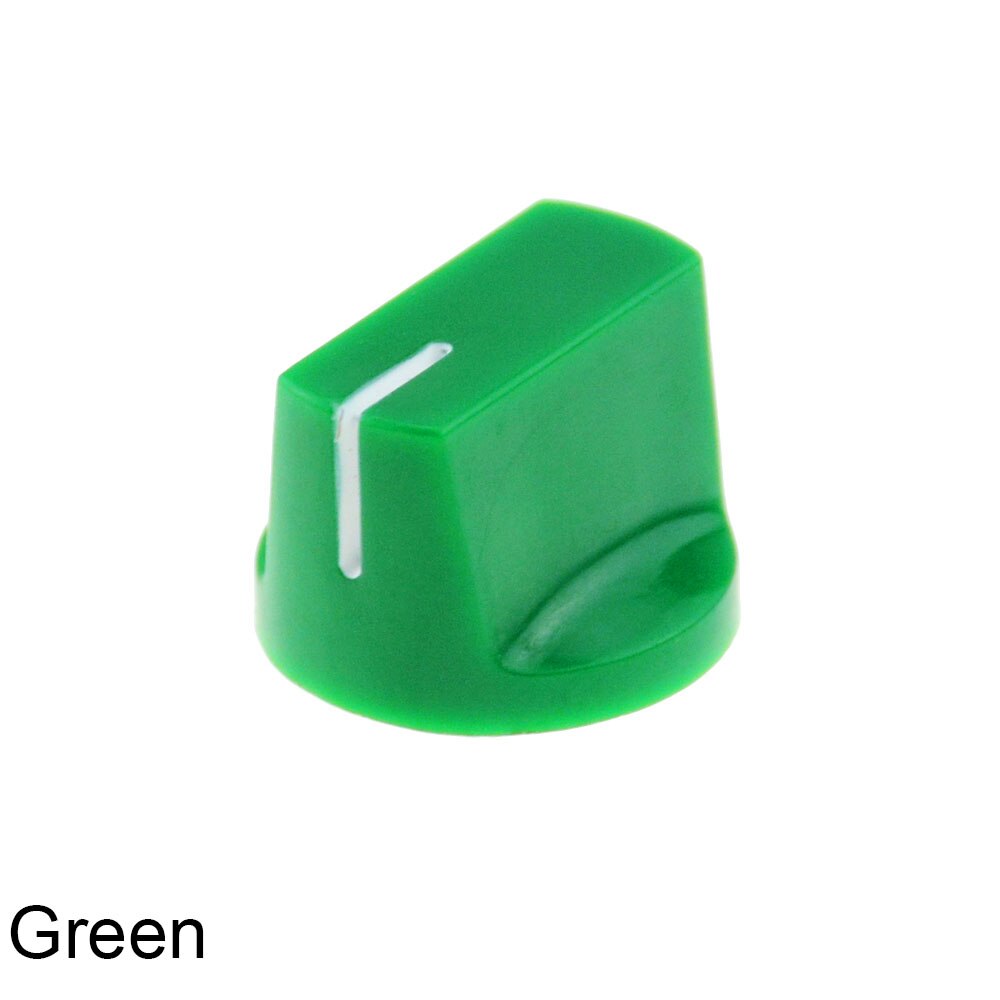 10 Pcs Kleurrijke Plastic Knop Met 6.35 Mm Shaft Hole Diameter 1510 Clone Potentiometer Pedaal Cap Gitaar Cap KN-19: Green