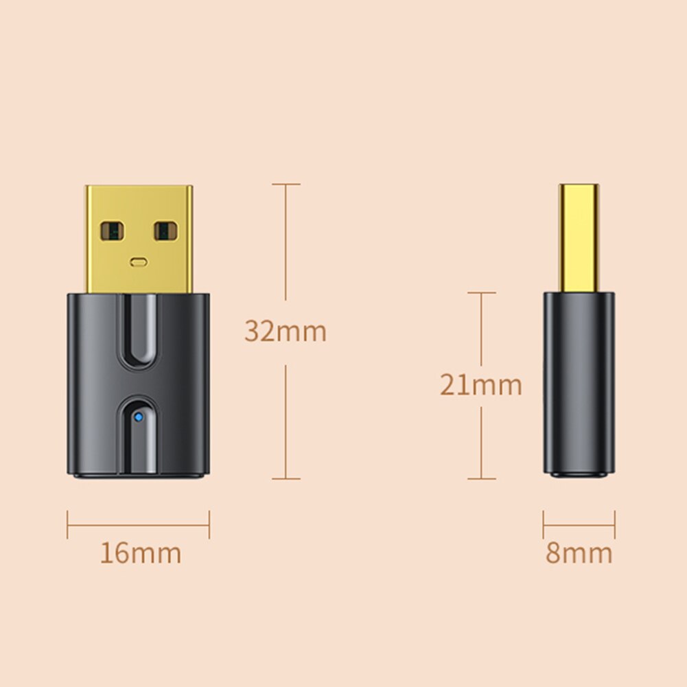 Usb-bluetooth- 5.0- adapter, audioempfänger, mini-usb-bluetooth-dongle, fm-musik-funkadapter für pc, laptop, hd-tv-sender