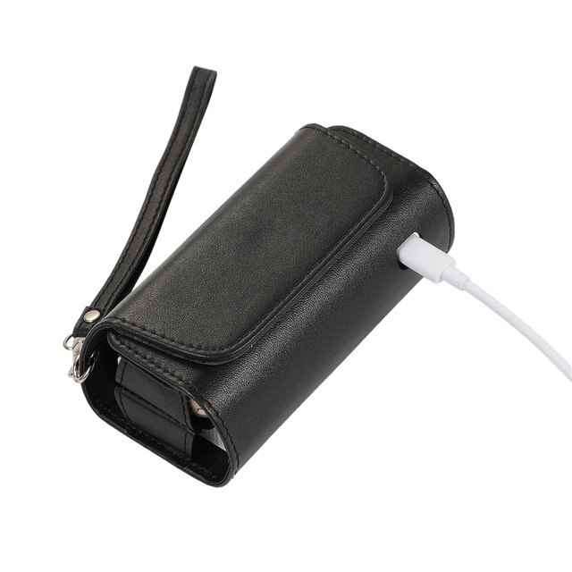 Funda de libro doble para Iqos 3,0 Duo, funda con bolsa, soporte, BILLETERA, Funda de cuero para Iqos 3, accesorios: Negro