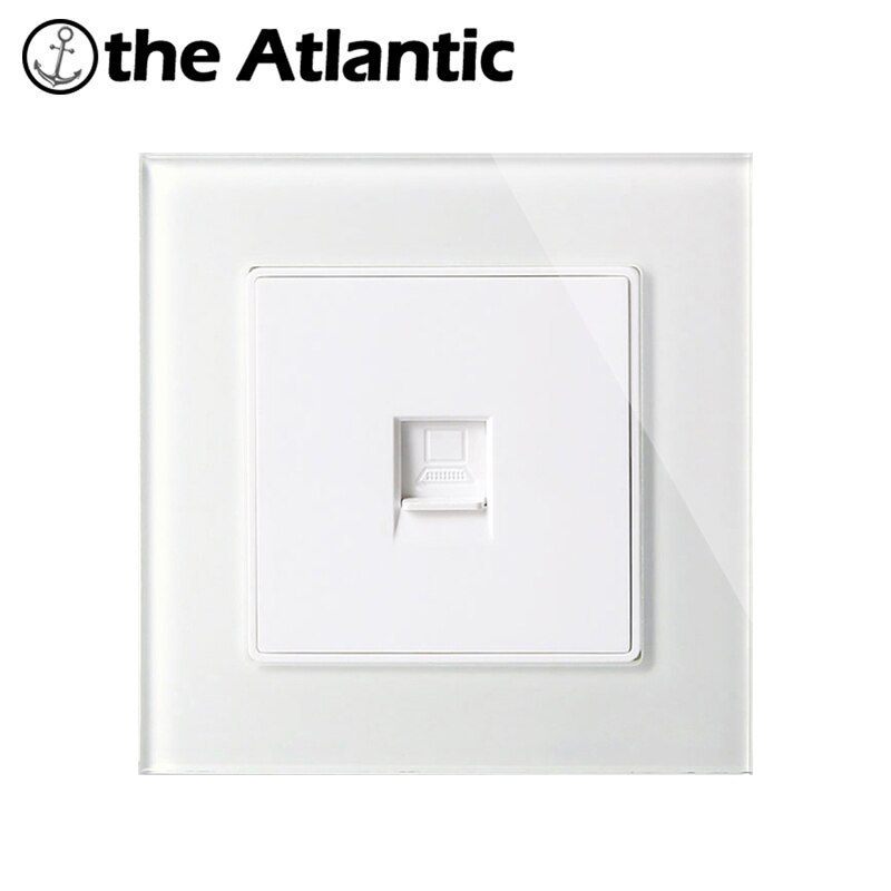 Atlectric Rj45 TV Internet Data Interface Socket Wall Socket Luxury Glass Panel outlet Television Computer Jack Plug