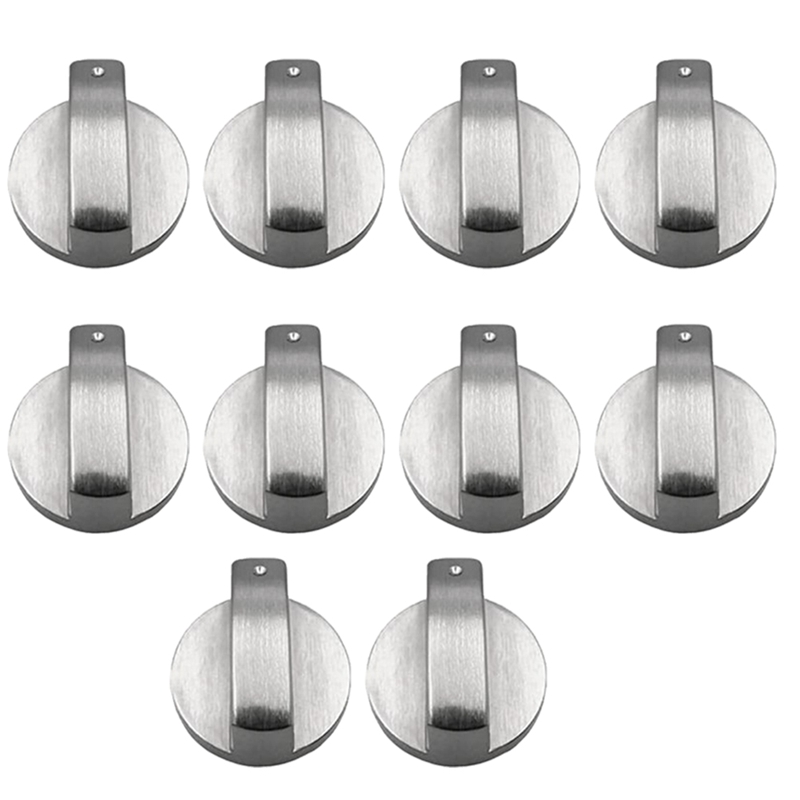10Pcs Fornuis Knoppen, 6Mm Gasfornuis Knoppen Kachel Vervanging Metal Knoppen Accessoires Voor Keuken Gas Oven Knoppen: Default Title
