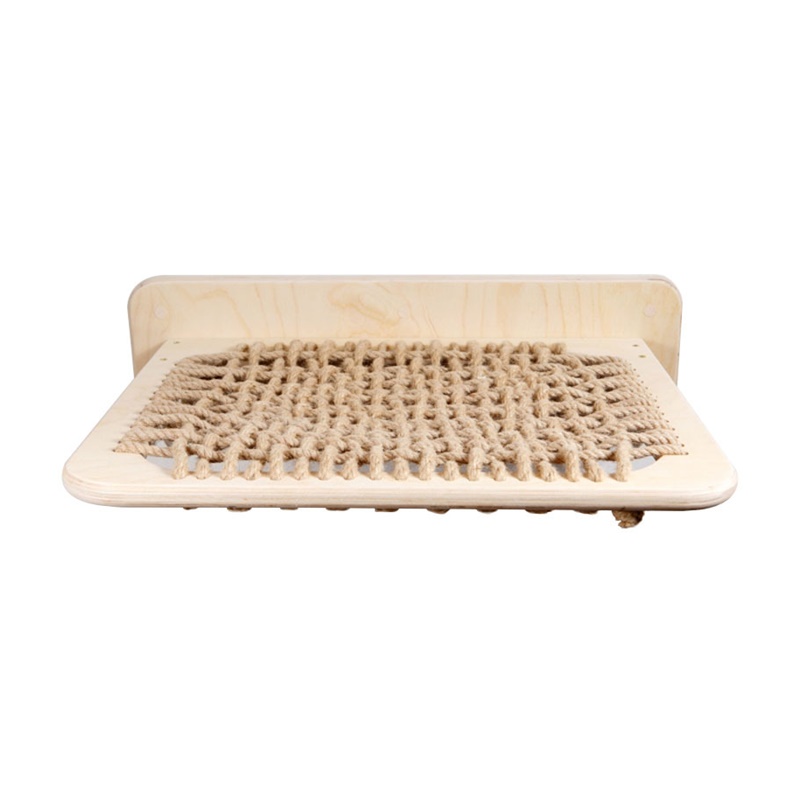 Kat Hangmat Hout En Sisal Touw Muur Gemonteerd Voor Grote Katten Of Kitty, Springplanken, Zitstokken Meubels Slapen