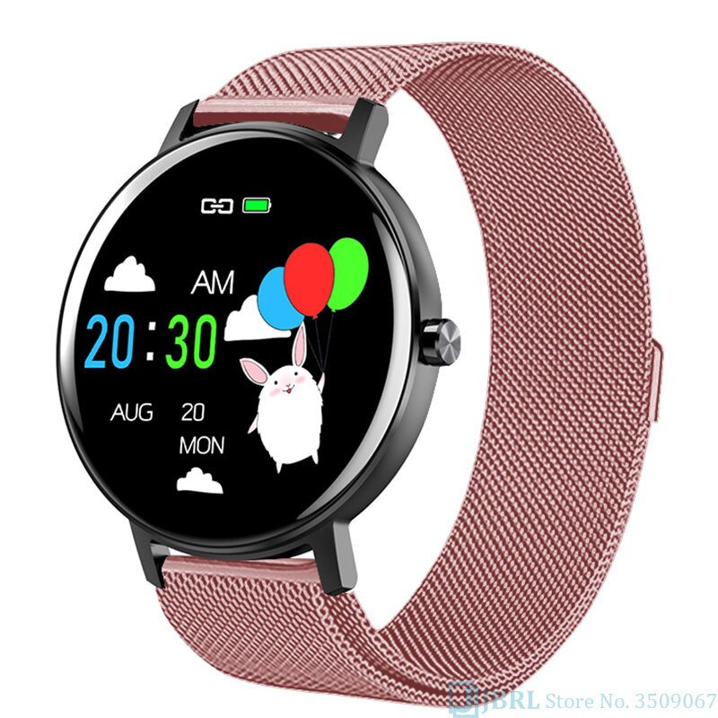 Kinderen Horloge Bluetooth Waterdichte Kids Digitale Horloges Voor Meisjes Jongens Horloge Student Kind Klok Uur Full Touch: steel rose gold