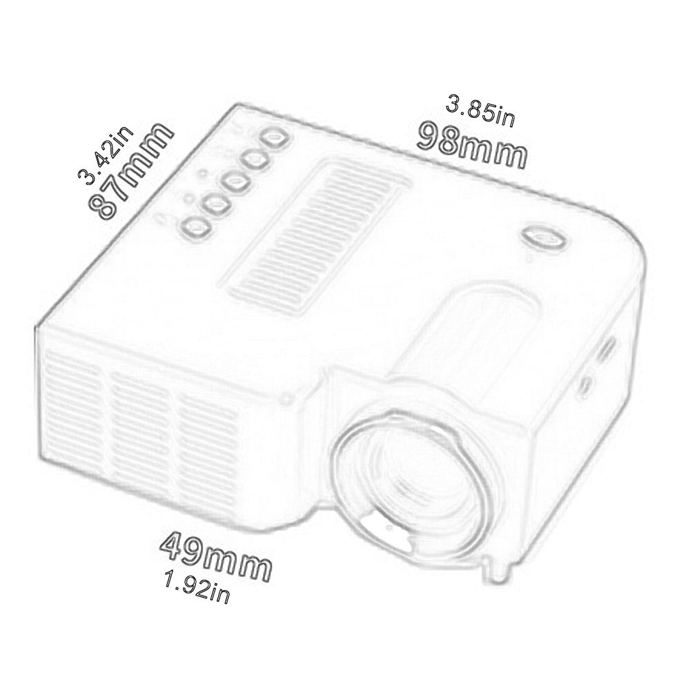 Mini Portable Video Projector LED WiFi Projector UC28C 1080P Video Home Cinema Movie Game Cinema Office Video Projector white