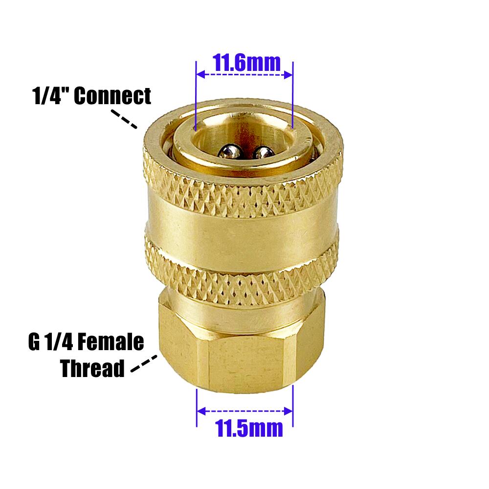 Brass 1/4" Quick Plug &amp; Disconnect Adaptor Pressure Washer Hydraulic Couplers Nozzle Connector For Garden Irrigation Washing: B