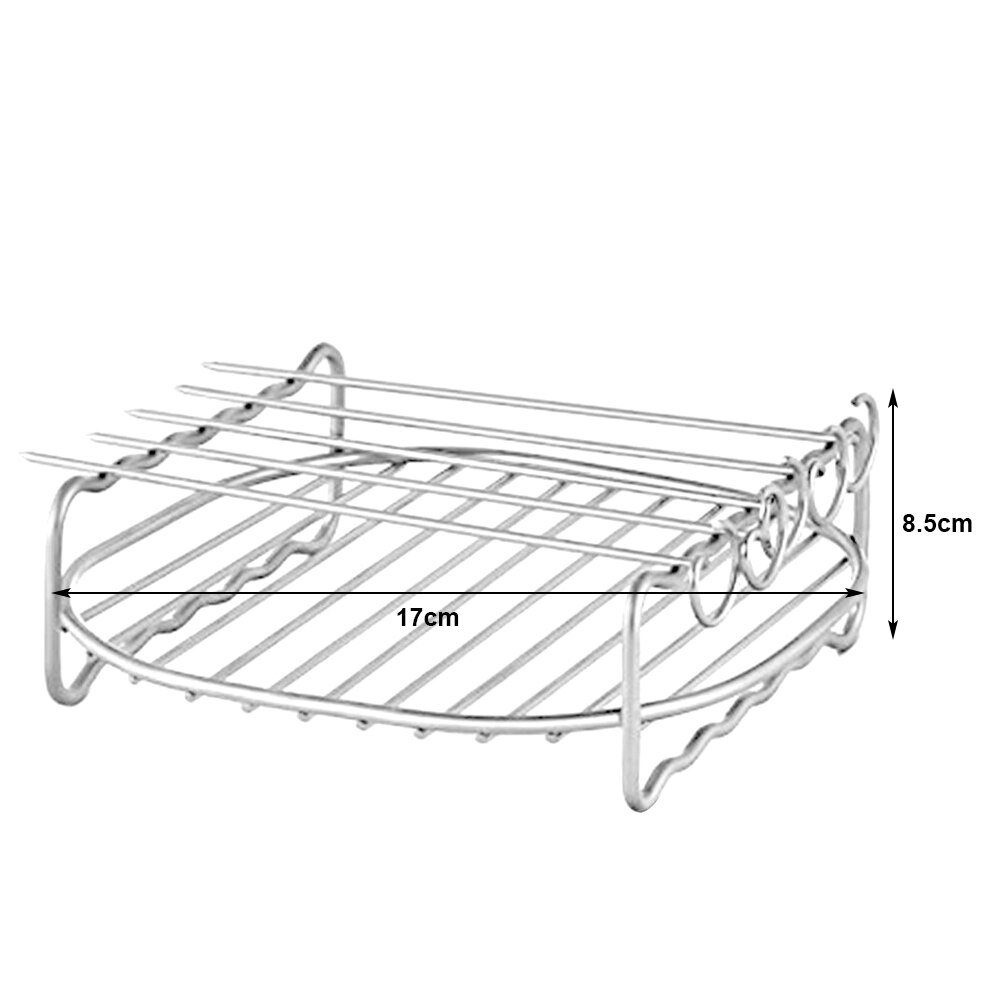 5Pcs Air Fryer Frying Cage Dish Baking Pan Rack Pizza Tray Pot Accessories Fit