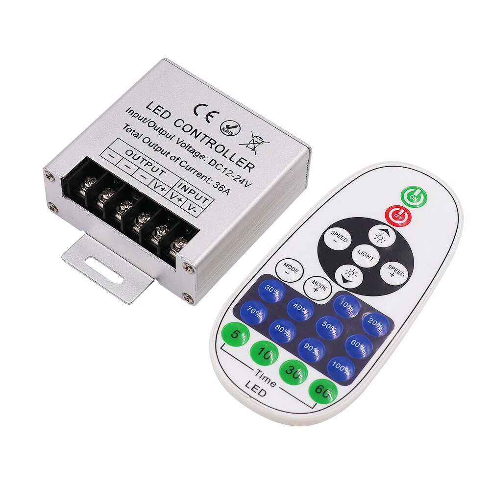 DC 12V 24V Einzigen farbe 360W IR-controller mit 23key fernbedienung Für 5050 2835 LED Streifen Neon licht