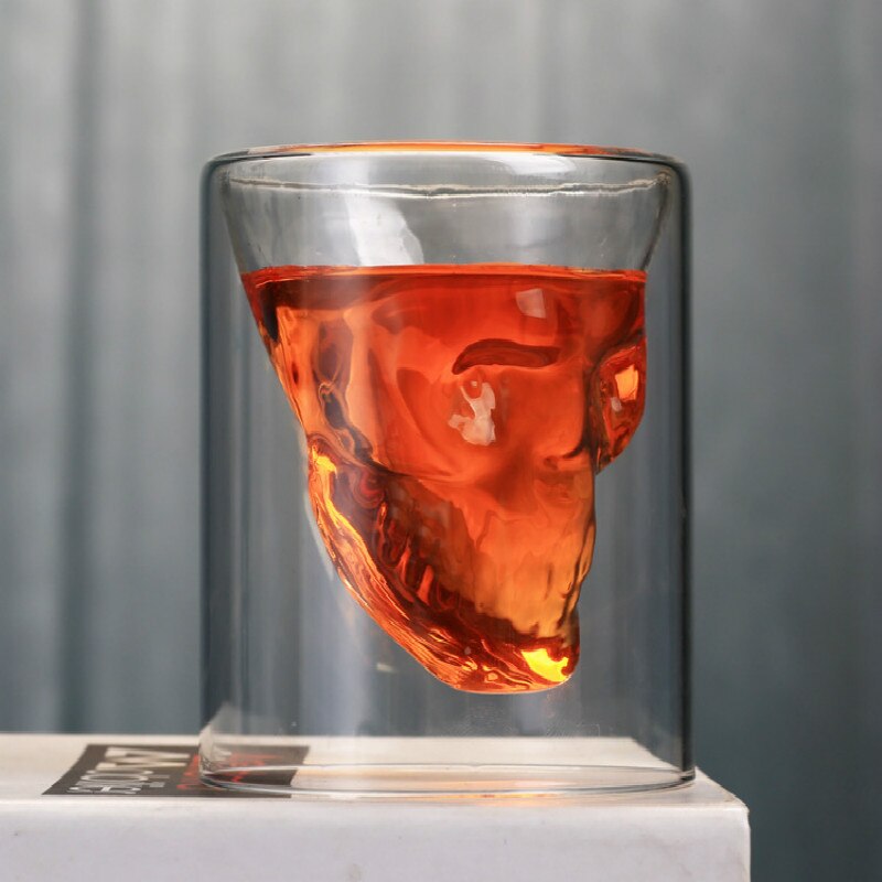 4 Stuks Twee Manieren Shot Transparante Kristallen Schedel Hoofd Glas Cup Voor Whiskey Wijn Melk Koffie Vodka Bar Club Beer wijn Glas