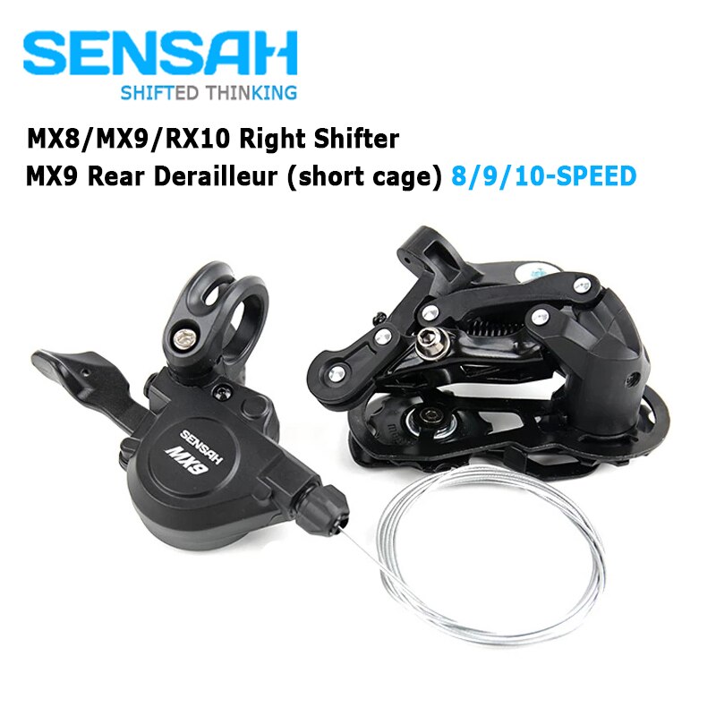 SENSAH MX9 8/9/10 Speed Rear Derailleur SS Short Cage with MX8/MX9/RX10 shifter lever MTB Bicycle Fold Bike Small Groupset