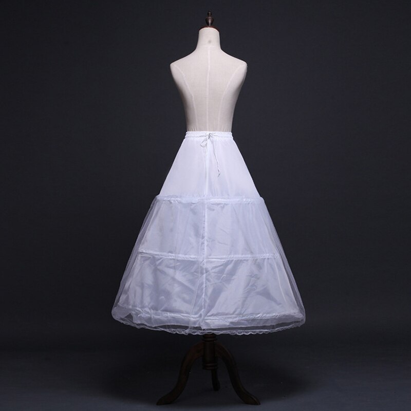 Elastische Taille Wit 3 Hoops 1 layer garen Petticoat Crinoline Slip Onderrok Voor Trouwjurk Bruidsjurk In Voorraad