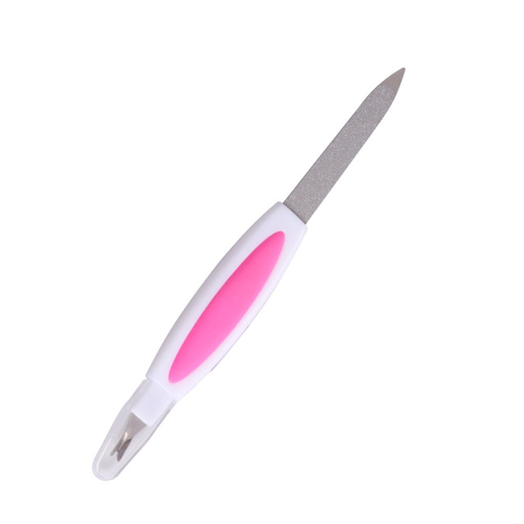 NianLenss2 In 1 Nagelvijl Dode Huid Vork Manicure Tool Rvs Multifunctionele Tweekoppige Nail File