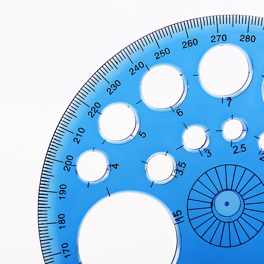 1 Teil/los Die Neue Rund Kunststoff Lineal Vorlage Kreis Patchwork Fuß 360 Grad Herrscher für Student Büro Schule