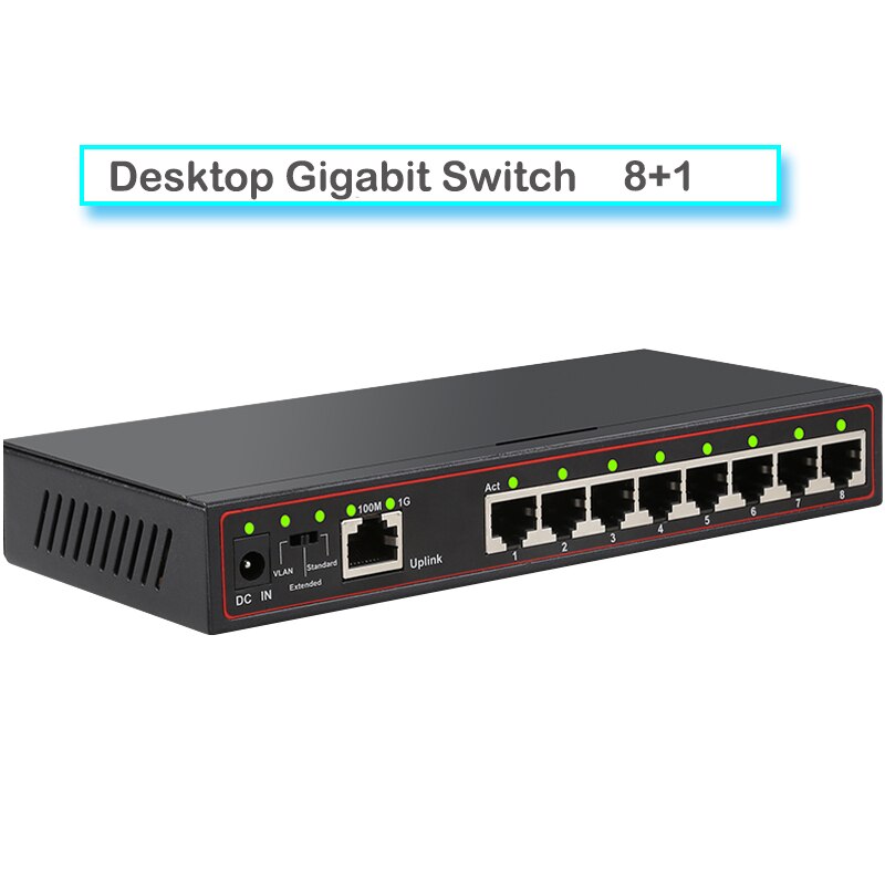 VLAN Ethernet switch gigabit ethernet switch 8-Port 100/1000Mbps Gigabit Switch Hub Full or Half duplex Desktop lan ethernet: 1Port 1G 8Port 100M