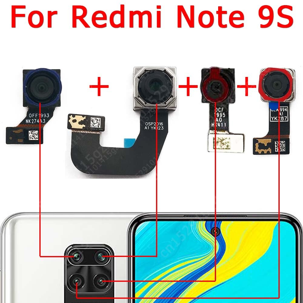 Original Front Rear Back Camera For Xiaomi Redmi Note 9s Note9s 9 s Main Facing Frontal Selfie Camera Module Flex Spare Parts: Note 9S Back All