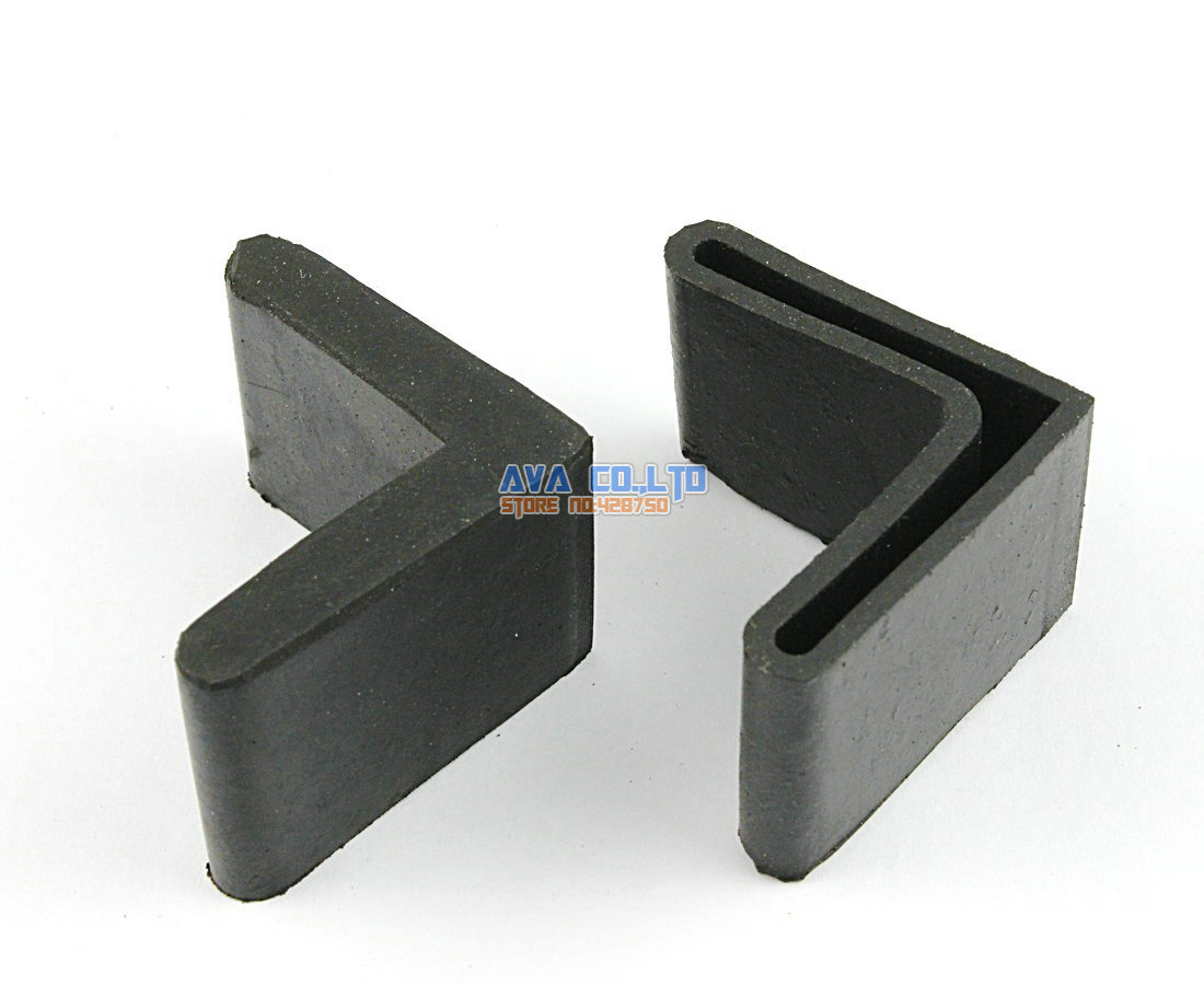 16 Pieces 40 x 40mm L Shape Furniture Feet Rubber Cover Angle Feet Pad Black
