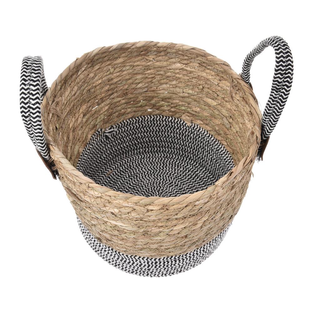 Foldable Storage Basket Natural Seagrass Rattan Straw Wicker Folding Flower Pot Baskets Garden Planter Laundry Supplier