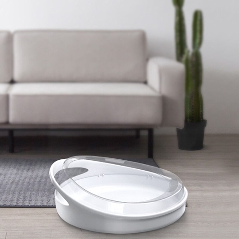 Caja de arena semicerrada para gatos, inodoro portátil para gatos, a prueba de salpicaduras, bandeja de baño para gatos con pala, producto de limpieza no tóxico para mascotas