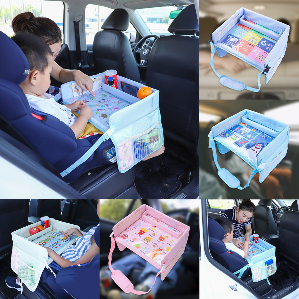 Plateau de voyage pour siège de voiture pour enfants en bas âge, siège de poussette, poches de jeu